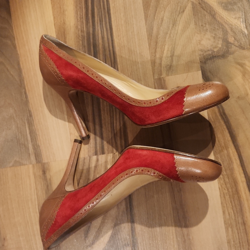 Kate Spade Red and Brown Heels - Picture 4 of 10